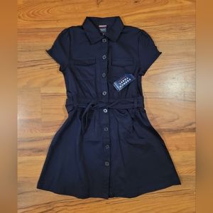 French Toast Canvas Safari Shirtdress